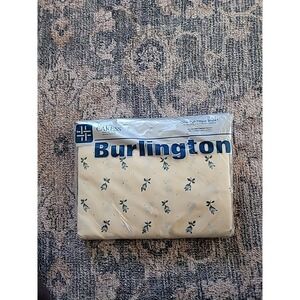 NOS VTG 1970's Burlington MCM Caress Floral No Iron Full Fitted Sheet USA